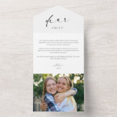 花嫁の伴娘への提案レター 現代の写真入りカード オールインワン招待状 (内側)