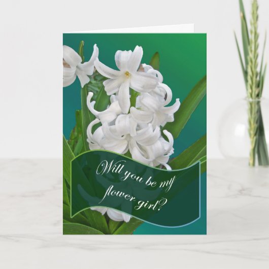 花嫁の依頼 白いヒヤシンスのカード 招待状 (正面)