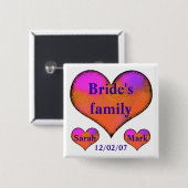 花嫁の側面ボタン 缶バッジ (正面&裏面)