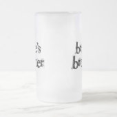 花嫁の兄弟の黒の文字 フロストグラスビールジョッキ (中央)