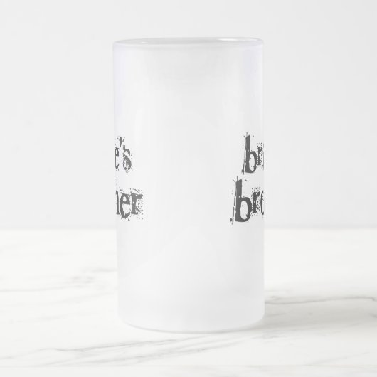 花嫁の兄弟の黒の文字 フロストグラスビールジョッキ (中央)
