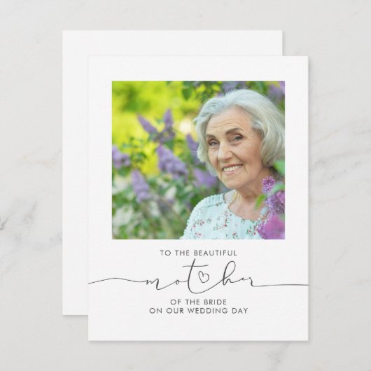 花嫁の写真の美しい母結婚に (正面/裏面)