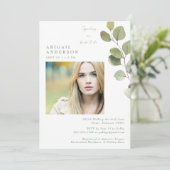 花嫁の写真セージ花嫁のシャワーを台無し 招待状 (スタンド正面)