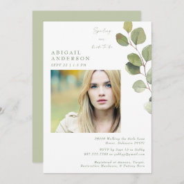 花嫁の写真セージ花嫁のシャワーを台無し 招待状