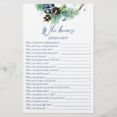 花嫁の冬の最高のブライダルシャワーゲームを知っている 便箋 (正面)