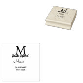 花嫁の分隊の名前モノグラム花嫁メイドピンクの日付 ラバースタンプ (押印)