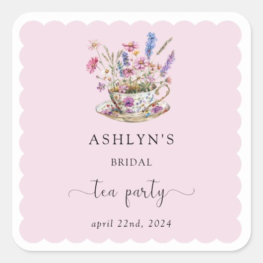 花嫁の前祝い ティーパーティー シール (正面)