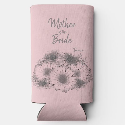 花嫁の単色単色単色花の母親 スリム缶クーラー (裏面)