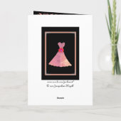 花嫁の友人へのウェディング感謝 - ピンクのドレス サンキューカード (裏面)