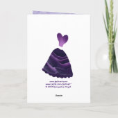 花嫁の友人へのウェディング感謝 - 紫のドレス S341 サンキューカード (裏面)