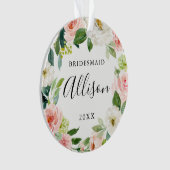 花嫁の友人へのクリスマスプレゼント | 花の装飾の花嫁の友人 オーナメント (正面)