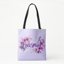 花嫁の友人へのピンク ラベンダー フラワーバッグ