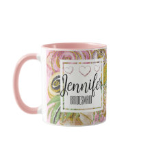 花嫁の友人へのプレゼントに最適な、ローズゴールドのシックな花柄