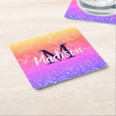 花嫁の友人へのプレゼント 結婚式 妻へのギフト スクエアペーパーコースター (アングル)