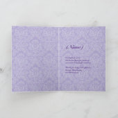 花嫁の友人への感謝 - 紫のドレス S341 サンキューカード (内部)