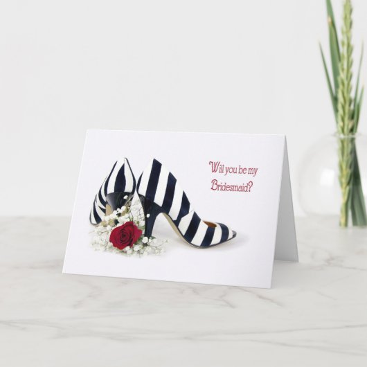 花嫁の友人用の靴とバラ 招待状 (正面)