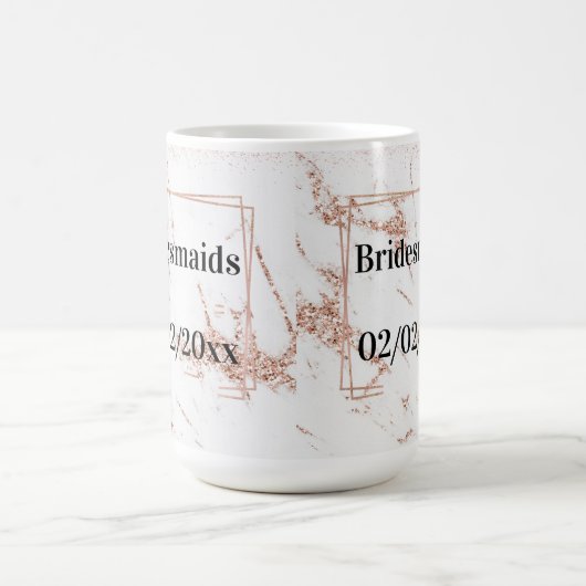 花嫁の友人用タンブラー: ローズゴールド・エレガンス コーヒーマグカップ (中央)
