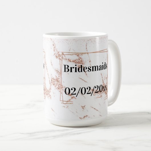 花嫁の友人用タンブラー: ローズゴールド・エレガンス コーヒーマグカップ (正面右)