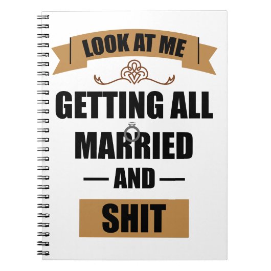 花嫁の友人用Tシャツ 酔っ払い独身最後のパーティー 結婚式 ノートブック (正面)