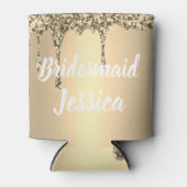 花嫁の友人 ゴールド ドリップ グリッター エレガント ウェディング 缶クーラー (正面)