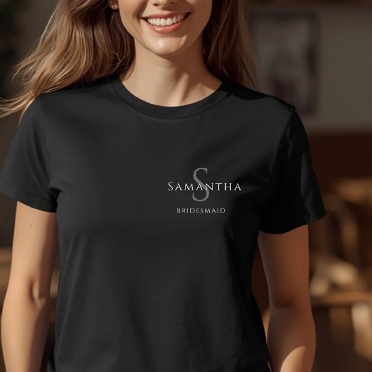 花嫁の友人 ミニマル ネーム＆イニシャル Tシャツ