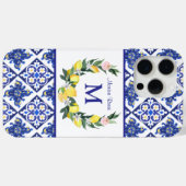 花嫁の友人 レモン 青 イタリアン タイル ブライダル シャワー Case-Mate iPhoneケース (裏面 (横))