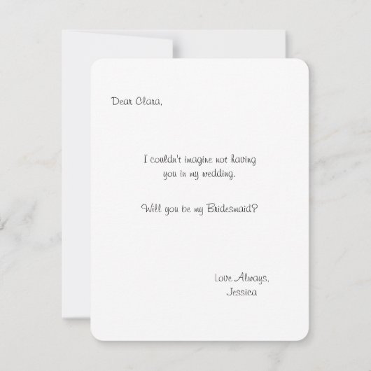 花嫁の友人 | 伴娘 招待状 (裏面)