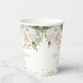 花嫁の友達のためのパーティー　ユーカリの花　グリッター 紙コップ (右)