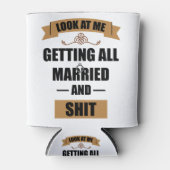 花嫁の友達用Tシャツ 酔っ払い独身最後の夜  結婚式 缶クーラー (正面)