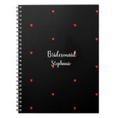 花嫁の友達 ウェディング レッド ハート パターン ギフト お礼 ノートブック (正面)