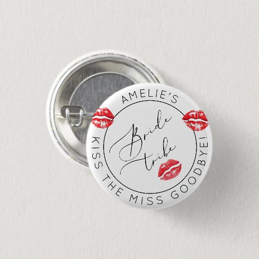 花嫁の友達 赤いキス 既婚者への別れのキス 缶バッジ (正面&裏面)