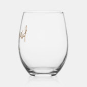 花嫁の名エレガント称書 ステムなしワイングラス (左)