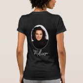 花嫁の名前と写真の黒Tシャツ Tシャツ (裏面)