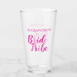 花嫁の名前の独身最後の女祭り ホットピンク タンブラーグラス