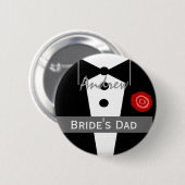 花嫁の名前をカスタムするのタキシードの結婚式の父 缶バッジ (正面&裏面)