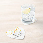 花嫁の名前をゴールドハートでカスタマイズ ペーパーコースター (インサイチュ)