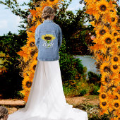 花嫁の名前イエローサンフラワーズ結婚フローラ デニムジャケット