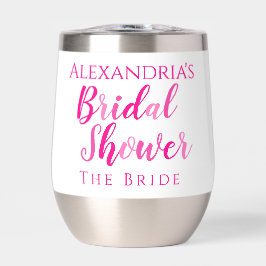 花嫁の名前ブライダルシャワーホットピンクモダンパーティー