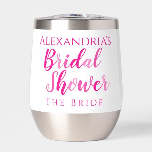 花嫁の名前ブライダルシャワーホットピンクモダンパーティー (正面)