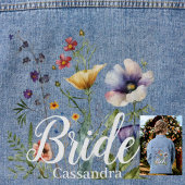 花嫁の名前ワイルドフラワーウォーターカラー結婚フローラ デニムジャケット