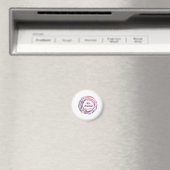 花嫁の名前 ピンク マーブル ボーダー 記念年 ウェディング ブライド マグネット (インサイチュ (食洗機))