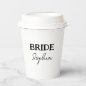 花嫁の名前 白 バチェロレッテパーティー 紙コップ (正面)