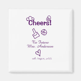 花嫁の名前 紫の落書きにお祝い マグネット