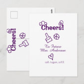 花嫁の名前（紫の落書き）への乾杯 ポストカード (正面/裏面)