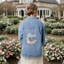 花嫁の名言 フラワーのウェディングシューズ デニムジャケット