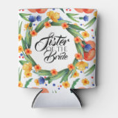 花嫁の夏の水色のフローラ 缶クーラー (正面)