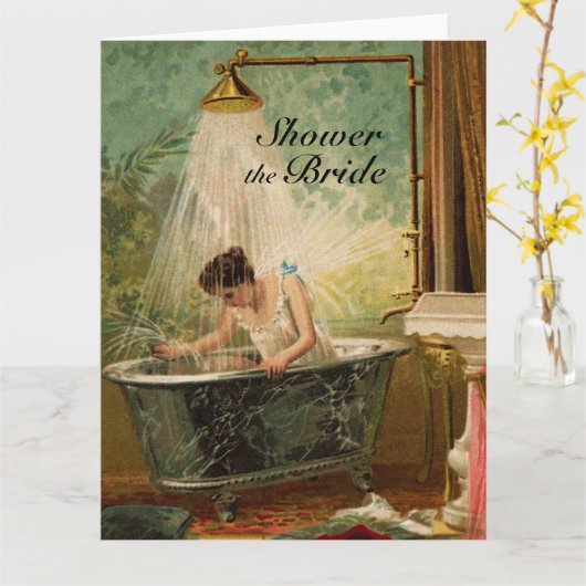 花嫁の大きなグリーティングカードをシャワーで浴びる カード (黄色い花)