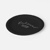 花嫁の女友達の前夜祭　名前　モダン ペーパープレート (アングル)