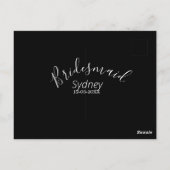 花嫁の女友達の前夜祭　名前　モダン ポストカード (裏面)