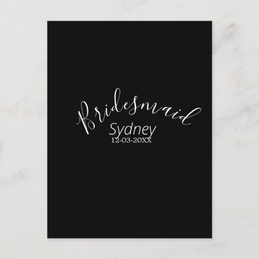花嫁の女友達の前夜祭　名前　モダン ポストカード (正面)